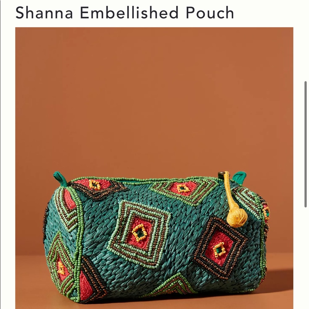 Anthropologie Shana Embellished Pouch New
